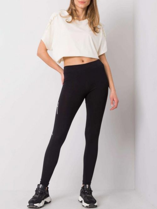 ČERNÉ DÁMSKÉ LEGÍNY S NÁPISEM RV-LG-6183.08-BLACK Velikost: S