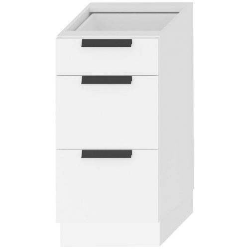 Kuchyňská Skříňka Denis D40s/3 Bílý Satén Mat/Bílý