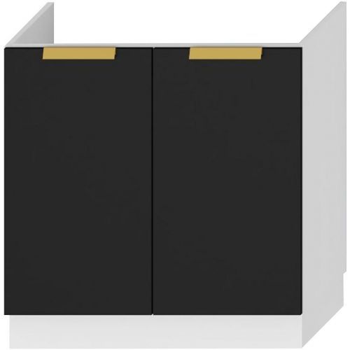 Kuchyňská Skříňka Denis D80zl Černá Mat Continental/Bílý