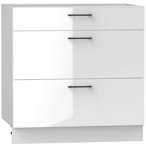 Kuchyňská Skříňka Oscar D80s/3 Bílý Lesk/Bílý