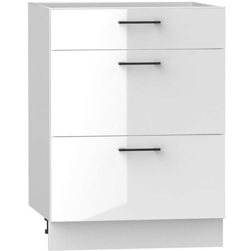 Kuchyňská Skříňka Oscar D60s/3 Bílý Lesk/Bílý