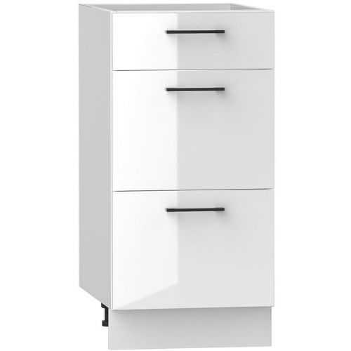 Kuchyňská Skříňka Oscar D40s/3 Bílý Lesk/Bílý