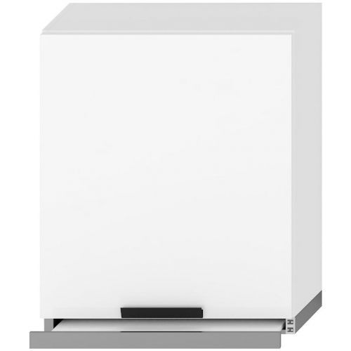 Kuchyňská Skříňka Denis W60/68 Slim Pl S Černou Digestoří Bílý Satén Mat/Bílý