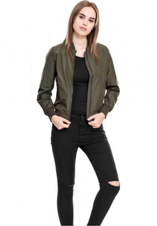 Ladies Light Bomber Jacket - dark olive L