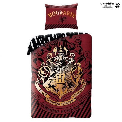 DETEXPOL Povlečení Harry Potter burgund bavlna 140x200 + 70x90 cm