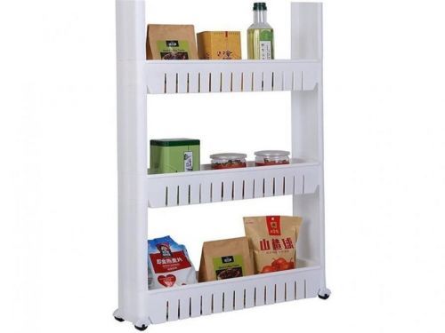 Skříňka na kolečkách, 3 police bílá