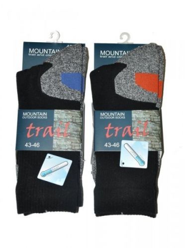 WiK 16101 Mountain Outdoorsocks pánské ponožky 39-42 černá-melanž-chrpová
