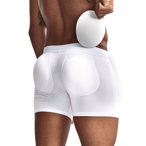 JOCKMAIL PUSH-UP boxerky s vložkami pro sexy zadek WHITE Barva: Bílá, Velikost: M