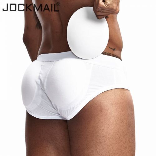 JOCKMAIL PUSH-UP slipy s vložkami pro sexy zadek WHITE Barva: Bílá, Velikost: M