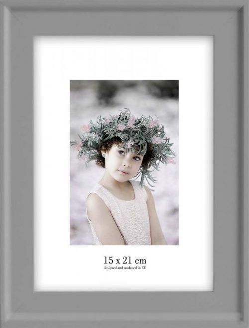 Šedý nástěnný rámeček Styler Malaga, 22 x 28 cm