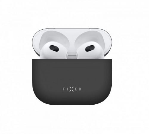 Ultratenké silikonové pouzdro pro Apple Airpods 3, FIXED Silky, černá