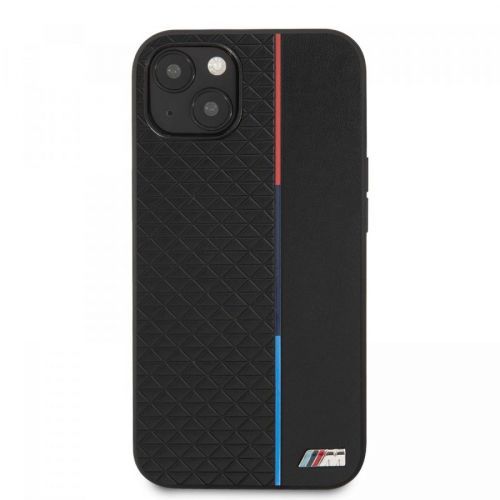 Ochranný kryt BMW PU Triangles Tricolor Line BMHCS22MTRTBK pro Samsung Galaxy S22+, černá