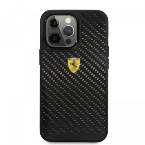 Zadní kryt Ferrari Real Carbon FEHCS22LFCAK pro Samsung Galaxy S22 Ultra, černá