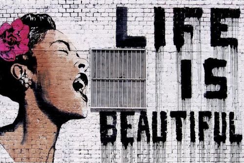 CLOSE UP Plakát, Obraz - Banksy - Life is Beautiful, (91.5 x 61 cm)