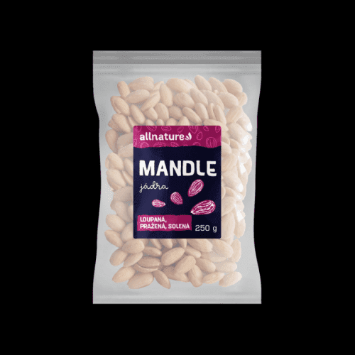 ALLNATURE Mandle loupané pražené solené 250 g