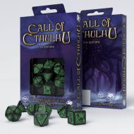 Q-Workshop Call of Cthulhu 7th Edition Black/Green Dice Set (7)