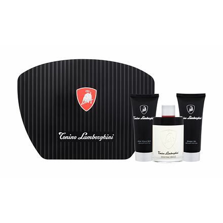 Lamborghini Invincibile sada toaletní voda 125 ml + balzám po holení 150 ml + sprchový gel 150 ml pro muže