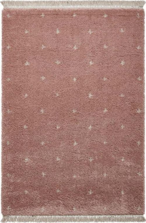 Růžový koberec Think Rugs Boho Dots, 160 x 220 cm