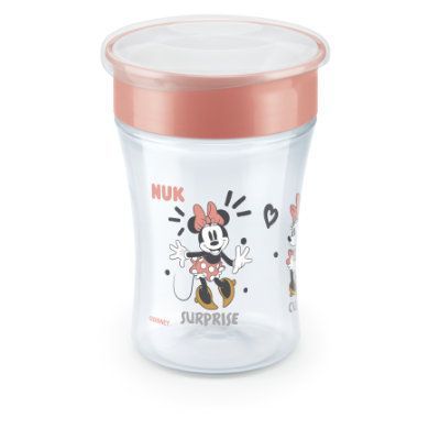 NUK Hrneček na pití Magic Hrneček Minnie Mouse s 360° okrajem na pití od 8 měsíců, 230 ml červený