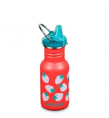 Dětská nerezová lahev Klean Kanteen Kid Classic Narrow w/Kid Sippy - strawberries 355 ml