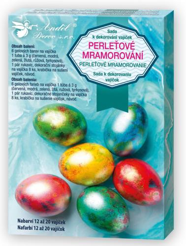 Sada k dekorování vajíček - perleťový mramor