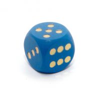Detoa Dřevěná hrací kostka modrá (zlaté tečky)