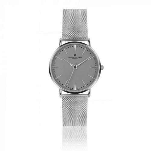 Unisex hodinky s páskem z nerezové oceli ve stříbrné barvě Frederic Graff Silver Eiger Silver Mesh