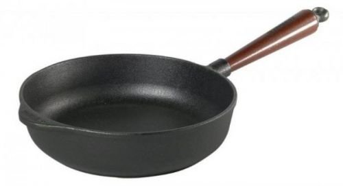 Skeppshult hluboká litinová pánev (S0250T) 25 cm, dřevěná rukojeť