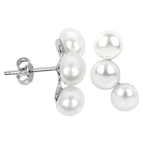 JwL Luxury Pearls Stříbrné náušnice se třemi pravými perlami JL0283