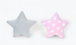 Polštářek minky Hvězdička šedorůžová