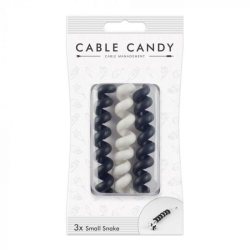 Kabelový organizér Cable Candy Small Snake, 3 ks, černý a bílý