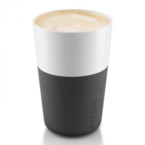 Eva Solo Termohrnky na café latte 360 ml 2 kusy karbonově černé