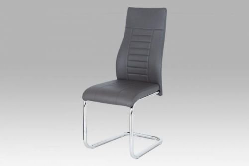 Jídelní židle šedá koženka, chrom HC-955 GREY Autronic