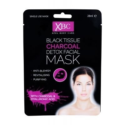Xpel Body Care Black Tissue Charcoal Detox Facial Mask 28 ml pleťová maska pro ženy