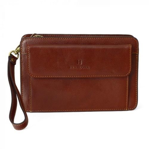 Pánské kožené etue Hexagona 110482 - hnědá