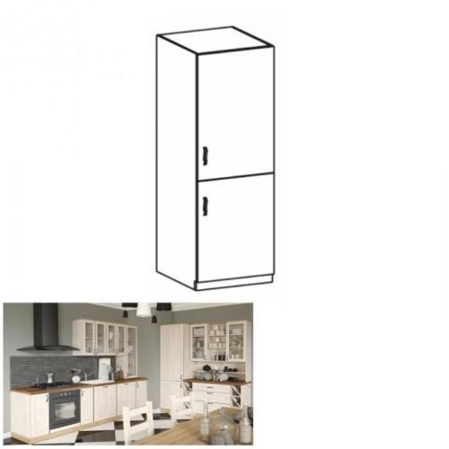 TEMPO KONDELA Vysoká  skříňka, bílá/sosna skandinávská, ROYAL D60R