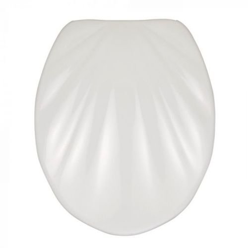 Bílé WC sedátko se snadným zavíráním Wenko Premium Sea Shell, 45,5 x 38 cm