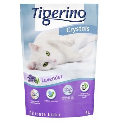 Kočkolit Tigerino Crystals Levandule - Výhodné balení 3 x 5 l