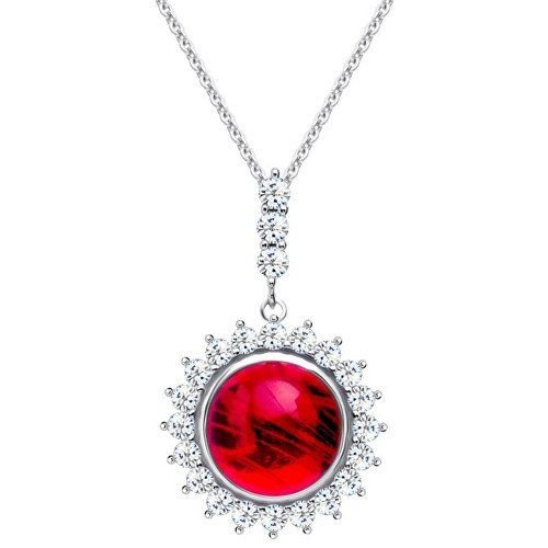 Preciosa Stříbrný náhrdelník Camellia 6106 63