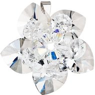 Evolution Group Stříbrný přívěsek s krystalem Swarovski bílá květina 34072.1