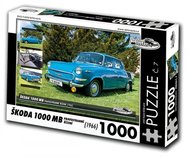 RETRO-AUTA© Puzzle č. 07 - ŠKODA 1000 MB (1966) pravostranné řízení 1000 dílků