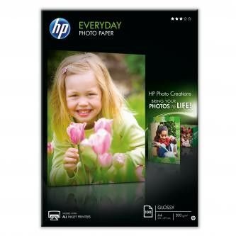 HP Everyday Glossy Photo Paper, foto papír, lesklý, bílý, A4, 200 g/m2, 100 ks, Q2510A, inkoust