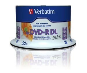DVD+R Verbatim 8,5 GB spindl 50ks DL 8x  WIDE PRINTABLE SURFACE
