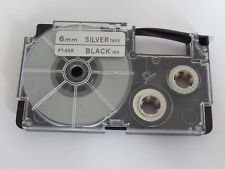 Kompatibilní páska s Casio XR-6SR1 6mm x 8m černý tisk / stříbrný podklad