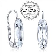 SILVEGO stříbrné náušnice se Swarovski(R) Crystals 15 mm čiré