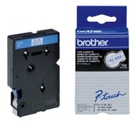 Brother TC-203, 12mm x 7,7m, modrý tisk / bílý podklad, originální páska