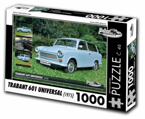 RETRO-AUTA© Puzzle č. 46 - TRABANT 601 UNIVERSAL (1975) 1000 dílků