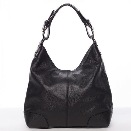 Kožená kabelka do ruky i přes rameno Lucia, černá