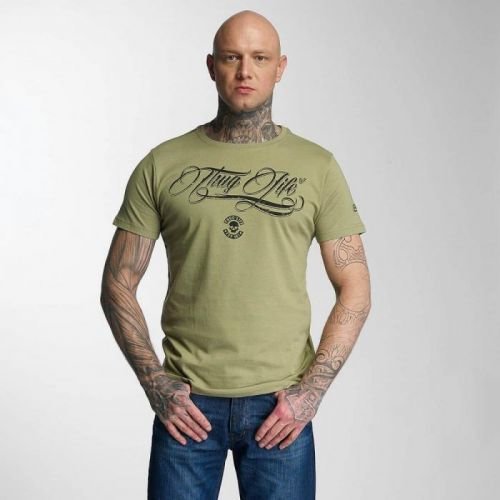 Thug Life / T-Shirt Kursiv in olive S