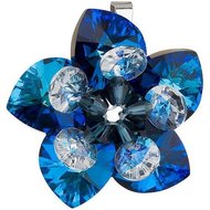 Evolution Group Stříbrný přívěsek s krystalem Swarovski modrá květina 34072.5
